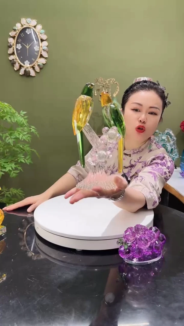 人造水晶双鹊报喜