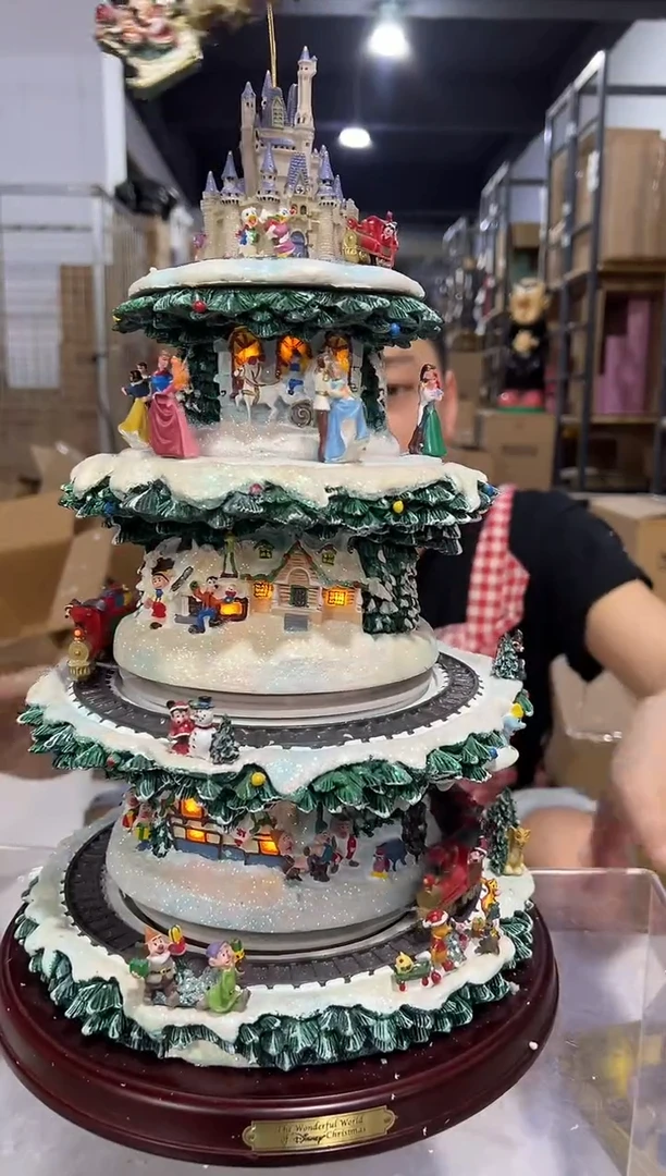 瓷片大号圣诞树转盘微瑕不退不换开箱视频