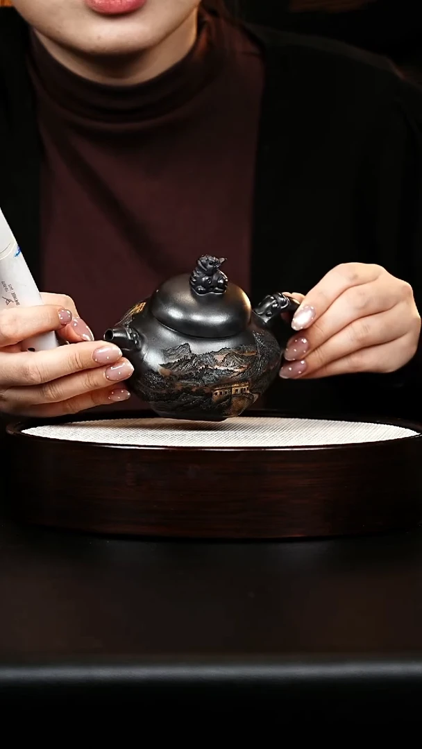 茶壶紫砂六方龙韵