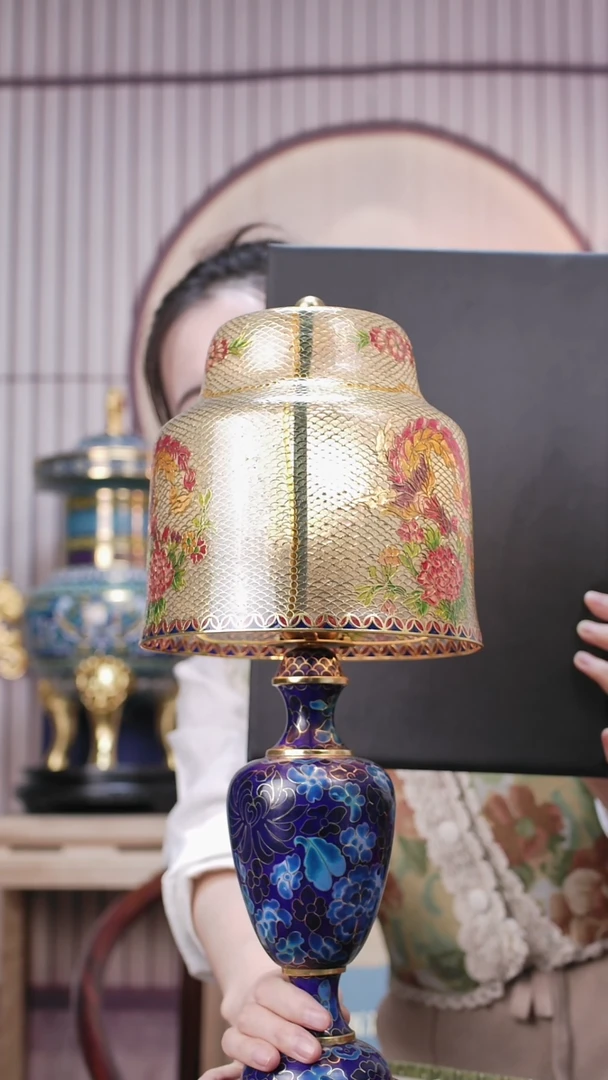 【闪购商品】非遗技艺 景泰蓝台灯蓝色