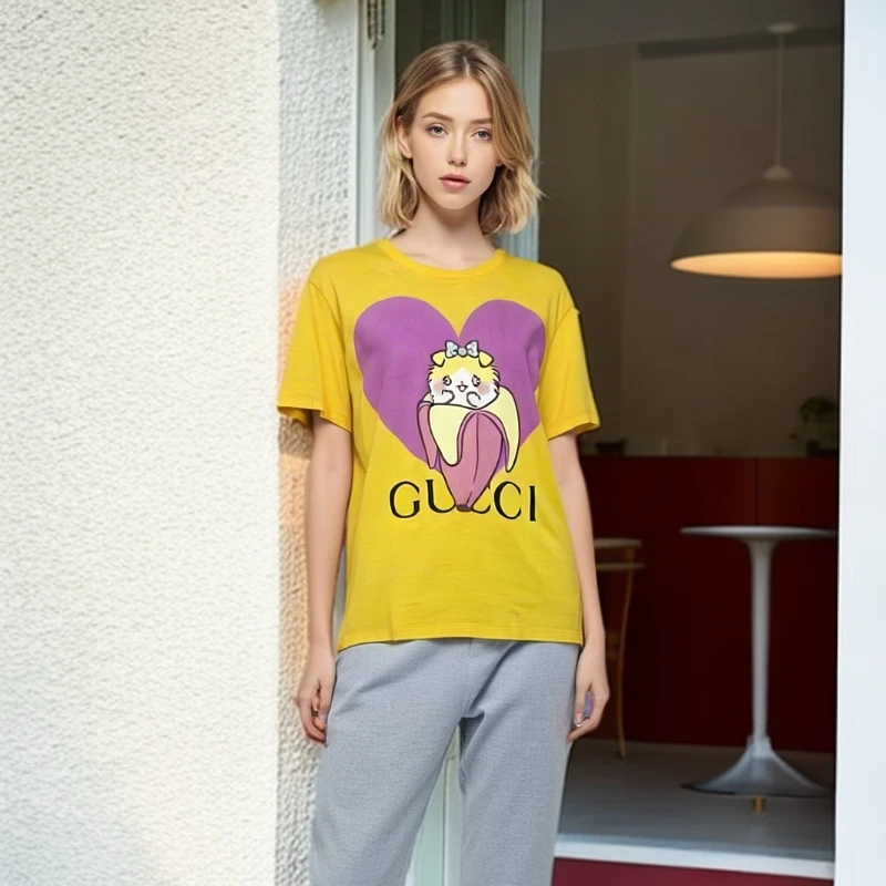 99新 GUCCI/古驰 /T恤/香蕉印花圆领短袖T袖/XXS码/0001846