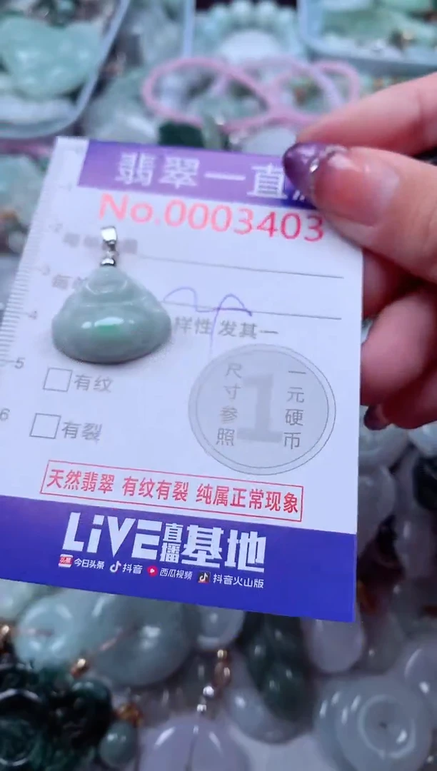 翡翠未镶嵌吊坠(不含链)3403