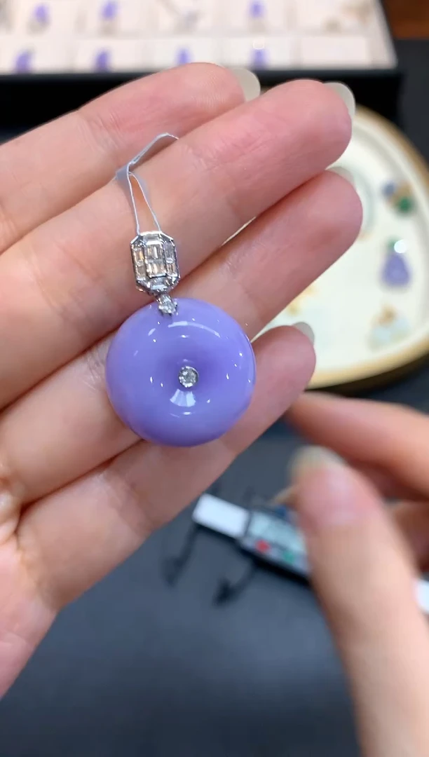 翡翠18K金镶嵌吊坠(不含链)D545|9800