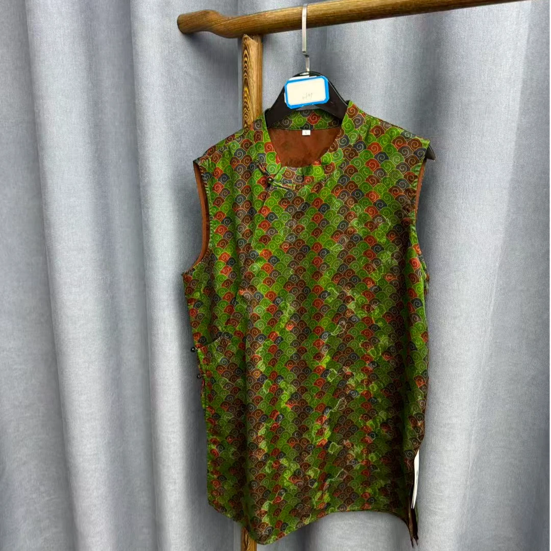 2025夏季新款时尚简约新中式桑蚕丝香云纱奥黛提花上衣女Z644