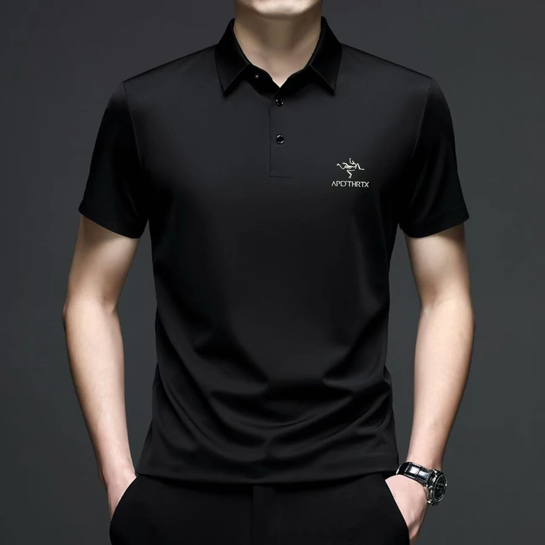 【品牌专柜正品】刺绣款桑蚕丝商务男士Polo衫薄款短袖透气K1108