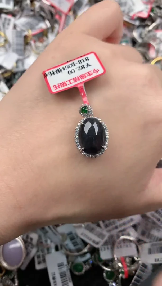 银S925镶嵌戒指翡翠999----6