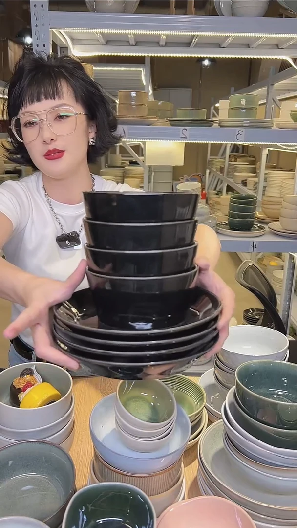 瓷142外贸尾货高温釉下彩陶瓷餐具默认微瑕