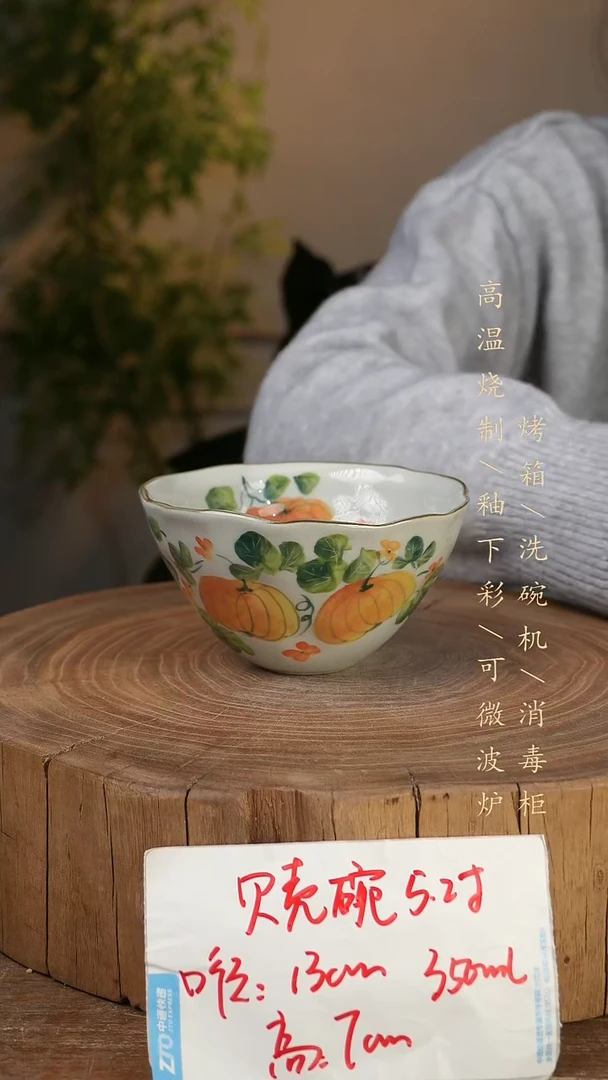 碗瓷景德镇手工手绘高温瓷釉下彩