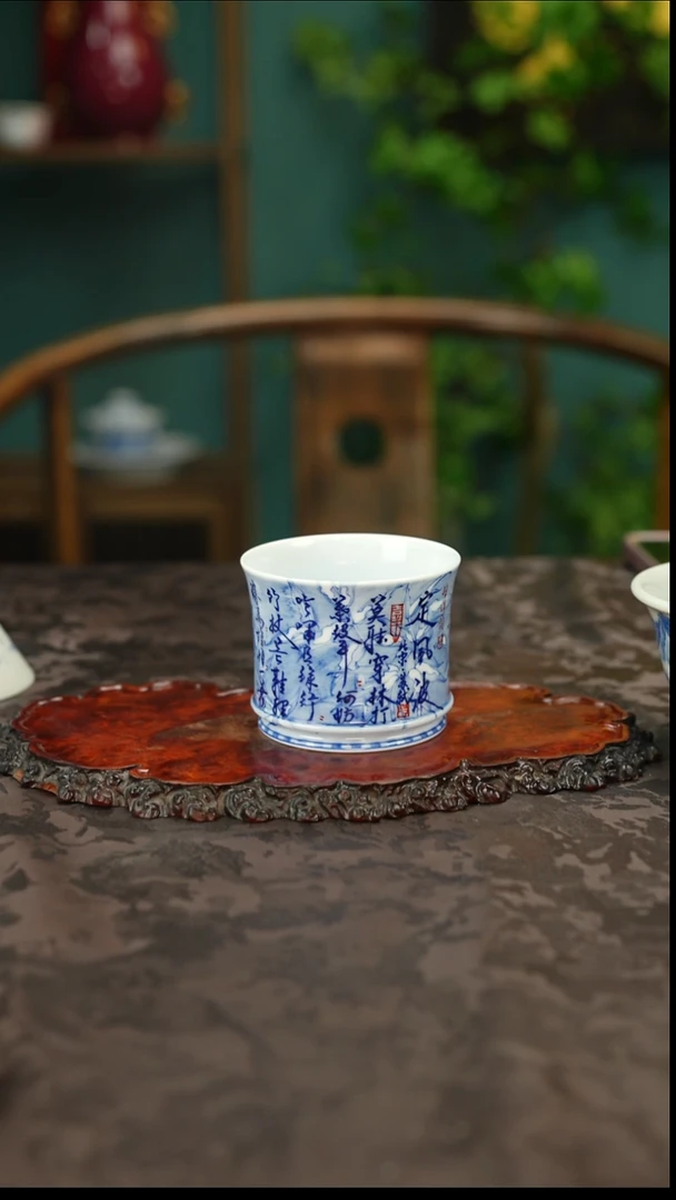 画堂春 青花手绘定风波主人杯
