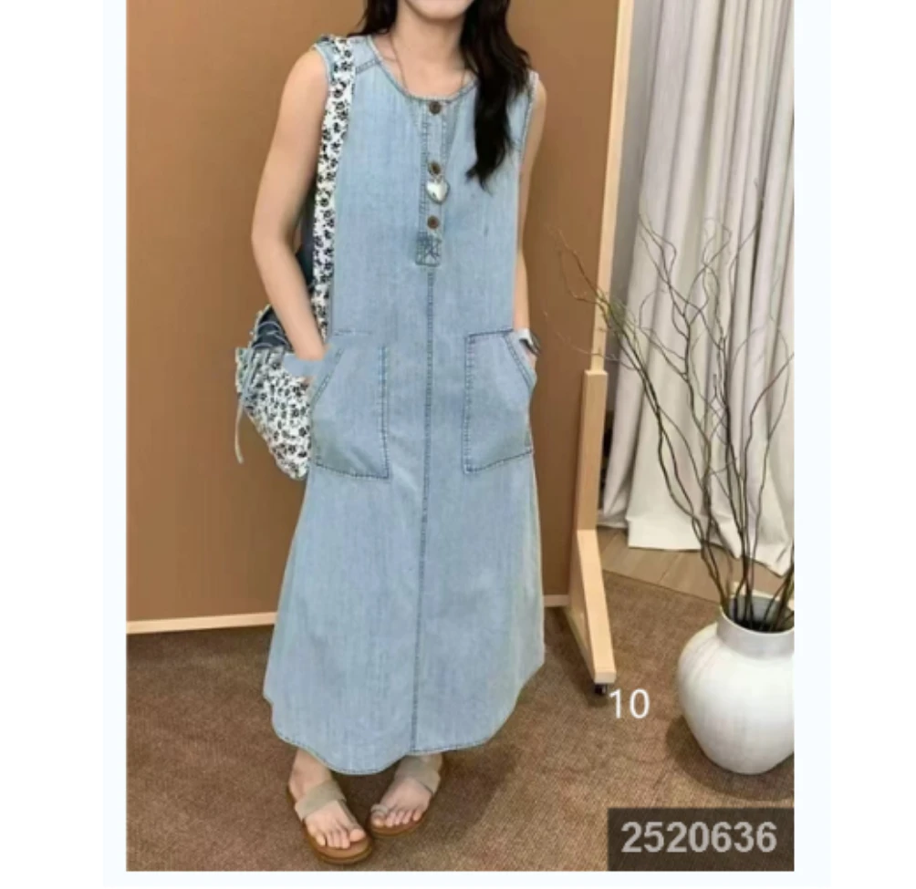 小妳XiaoNi———（新款夏牛仔无袖牛仔连衣裙2520636）