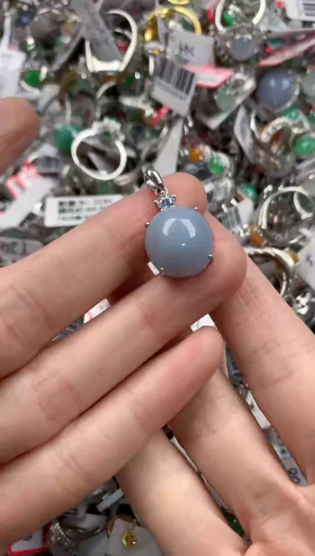 银S925镶嵌戒指翡翠999    1