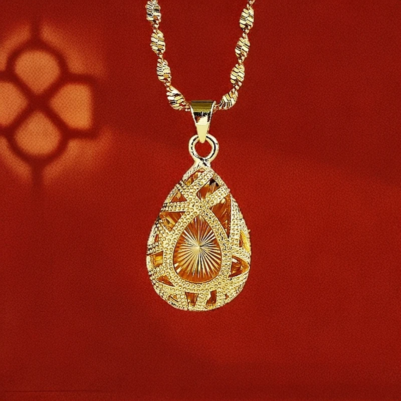 【丽姐】国潮风时尚大气流行款 合金水滴镂空吊坠（ ZL7145）赠合金链