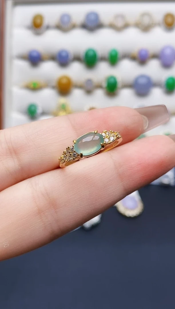 银S925镶嵌戒指翡翠0401