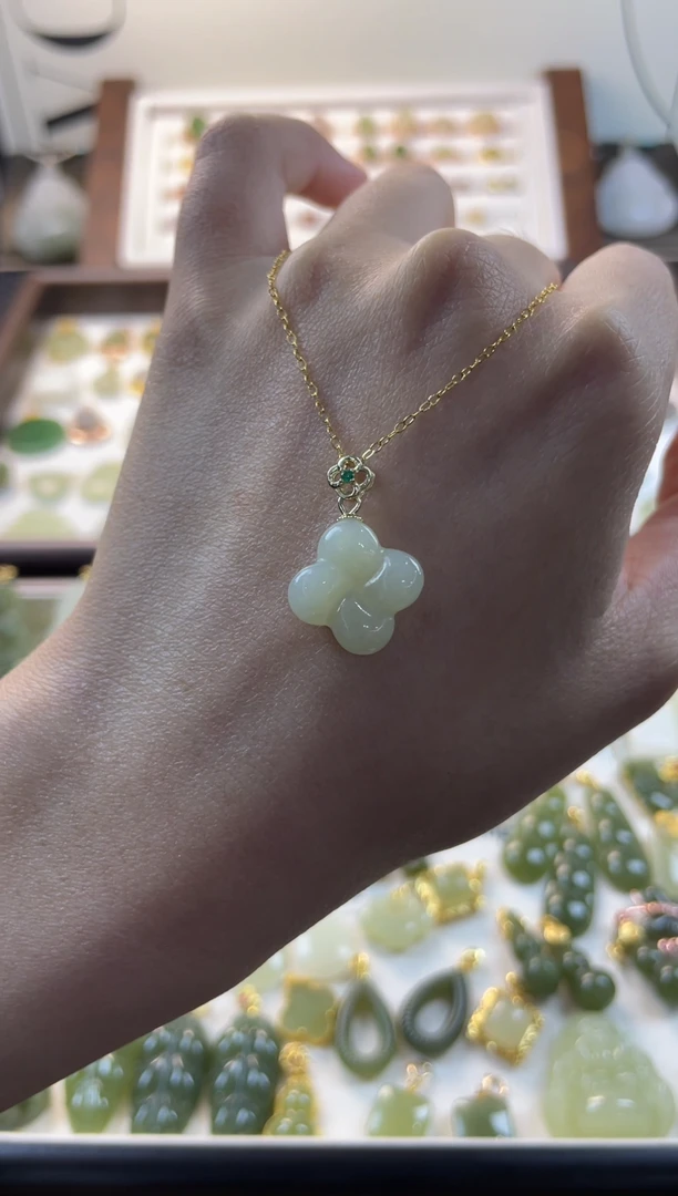 吊坠(不含链)银S925镶嵌和田玉1