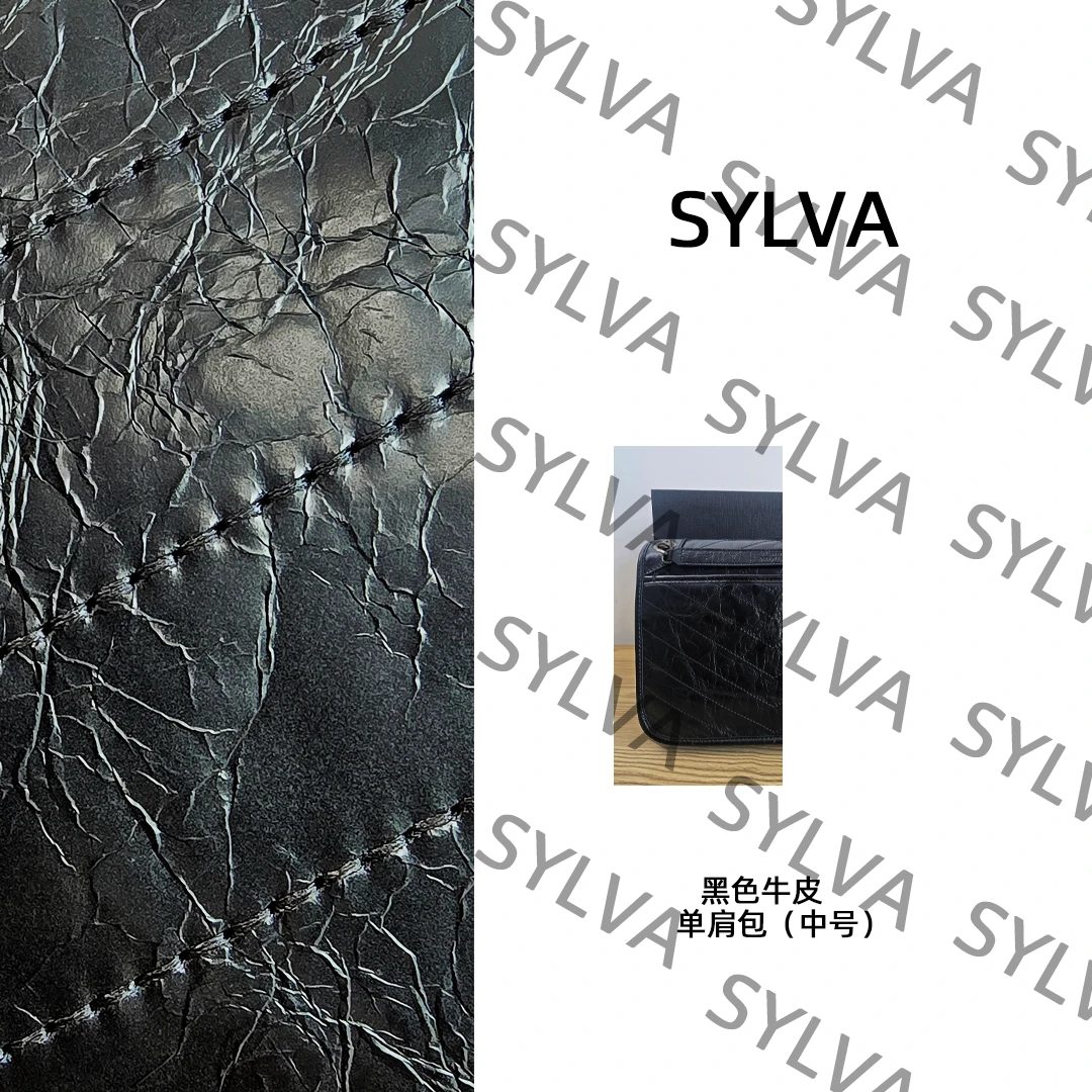 SYLVA /黑色牛皮女单肩包时尚女士轻奢百搭