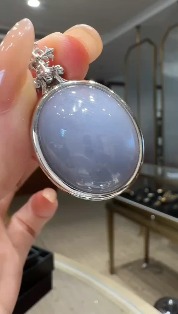 颈饰银S925镶嵌翡翠银镶