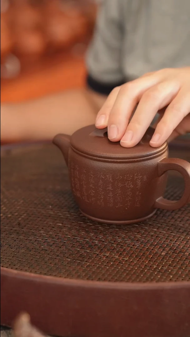 茶壶紫砂汉瓦 紫泥 半手工
