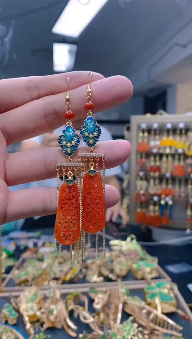 【闪购商品】翡翠耳饰合金0186翡翠耳钩