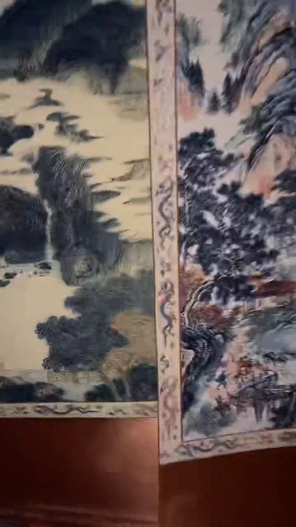 香榧木摆件---------（墨序甄选）两幅中堂画