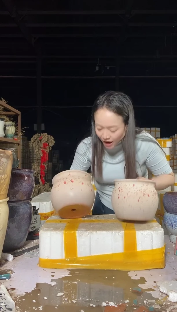 宜兴紫砂粗陶花盆18/16