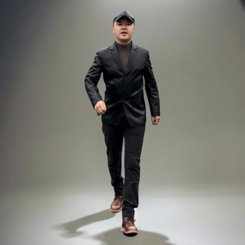 海宁绵羊皮西装款男士西装修身高档皮衣