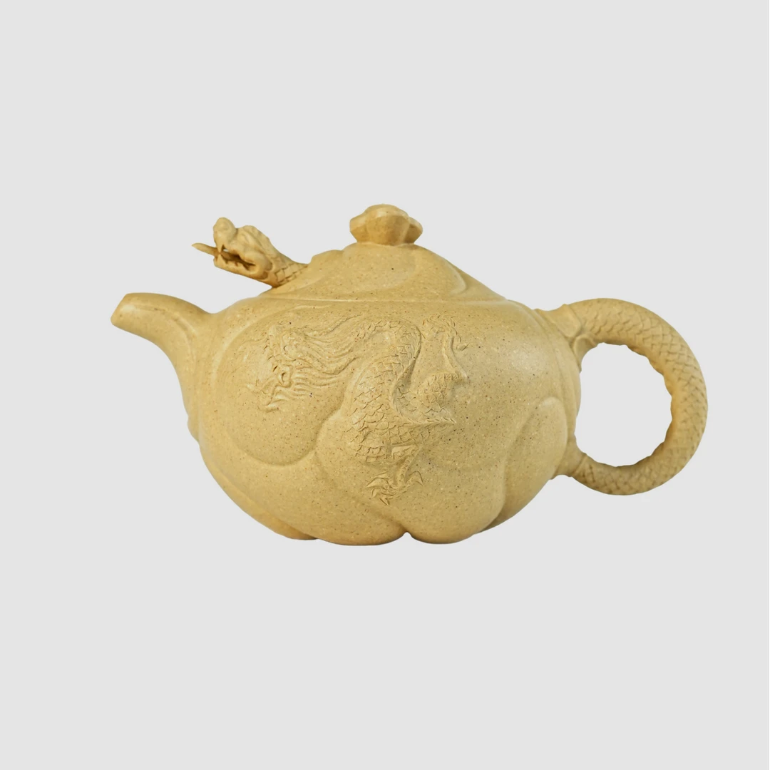 本绿鱼化龙紫砂壶