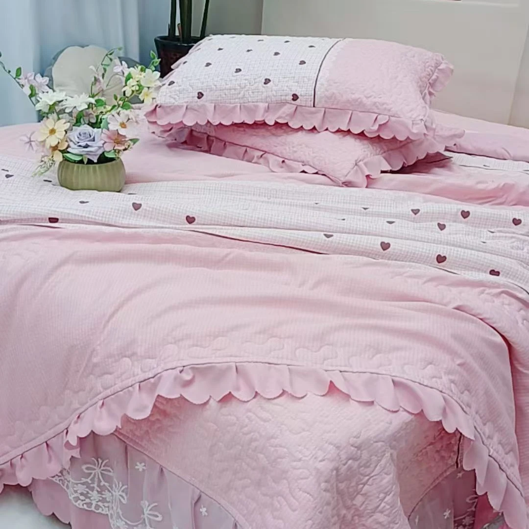 【新款夏凉被】春夏新款空调被夏凉被亲肤透气绗缝荷叶边