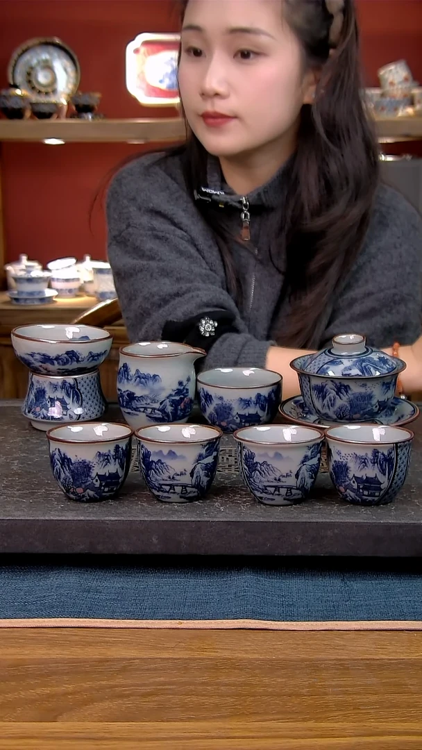 简装家用款8件套 老陶泥开片纹陶瓷茶具