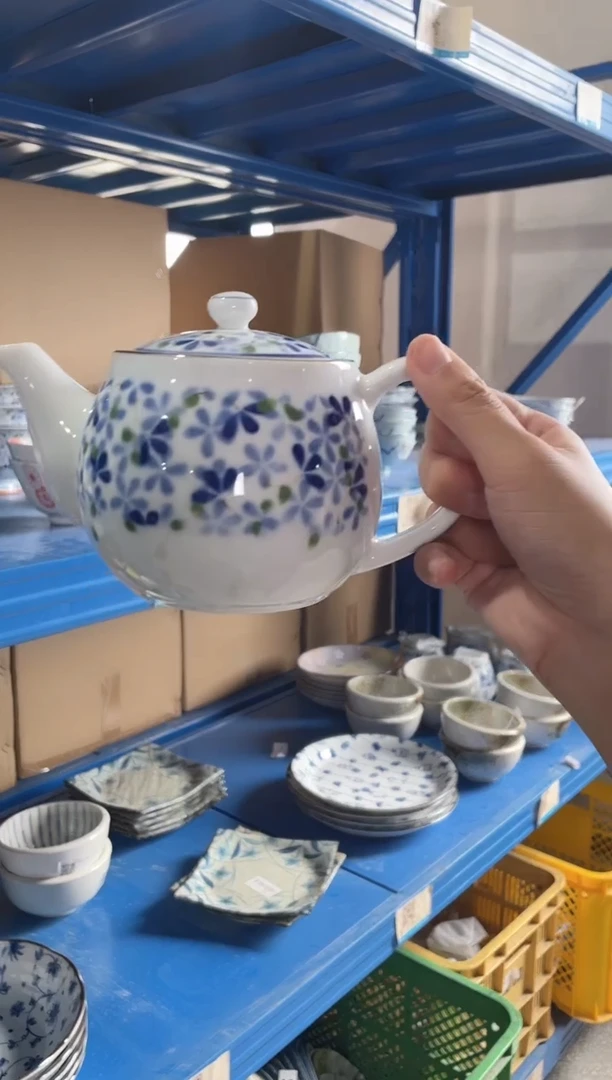 瓷片微瑕小蓝芽茶壶465ML
