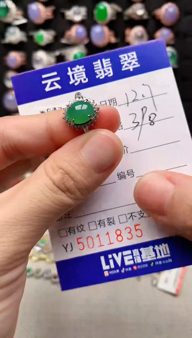 银S925镶嵌戒指翡翠1835