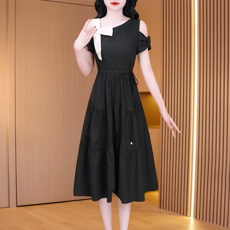 拉夏贝尔轻奢小众高级感女装法式连衣裙子2025夏季十三行爆款洋气