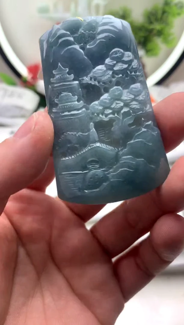 【闪购商品】翡翠颈饰未镶嵌山水