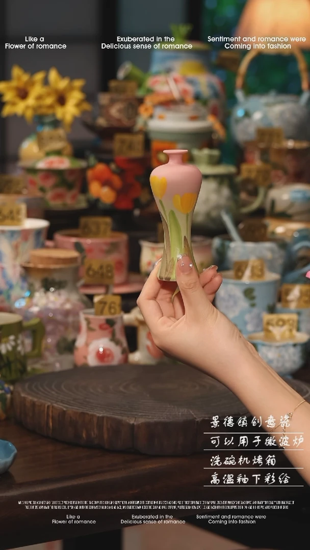 陶瓷景德镇高温釉下彩绘设计师款式