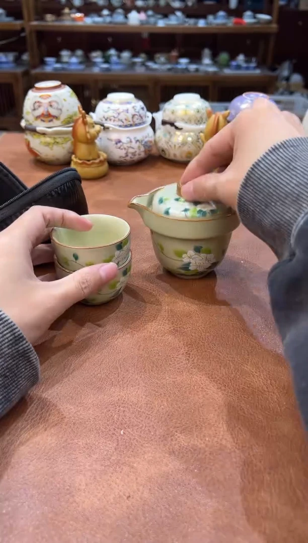 真的很便宜会开片的旅行茶具