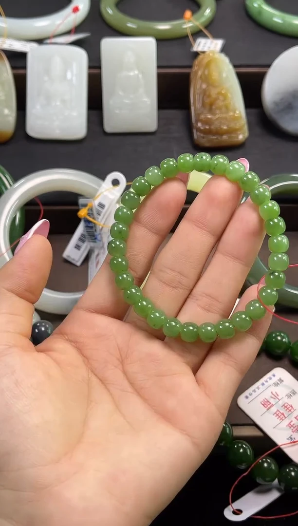 未镶嵌手串和田玉卡7俄罗斯碧玉爆米花 老型1颗内裂9016172