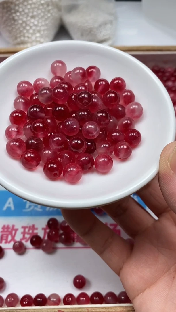 玛瑙/玉髓散珠未镶嵌B1405 桃花 玉8mm30个9元