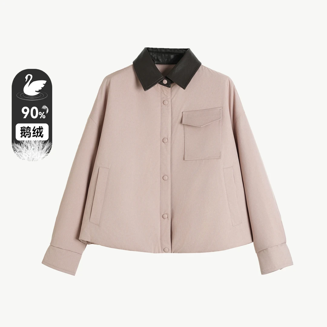 冬季高端轻奢衬衫款90鹅绒服休闲保暖外套BG025
