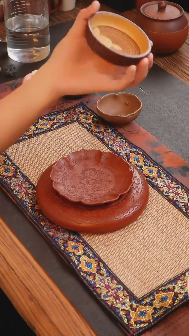 紫砂茶叶罐无相佛 普洱杯