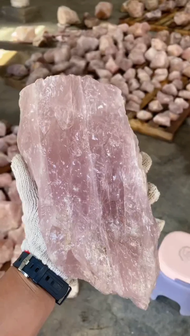【闪购商品】水晶原石未镶嵌天然粉水晶原石摆件