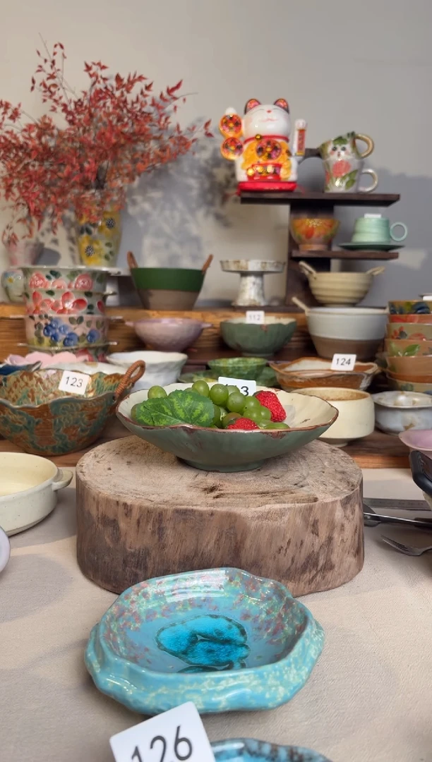 陶瓷手作粗陶餐具1个装