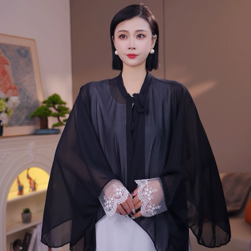 春夏蕾丝防晒披肩斗篷时尚百搭女士均码