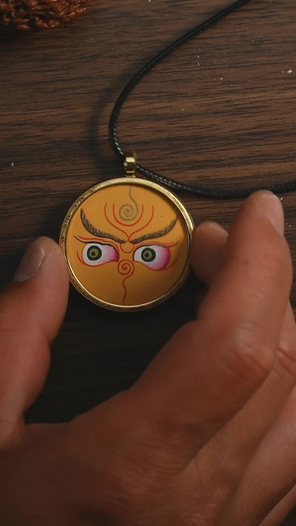 金刚菩提把件黄财神唐卡带绳子