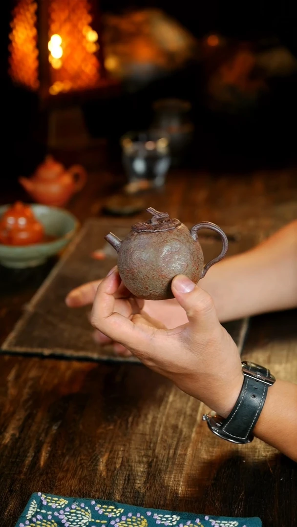 手作紫砂柿子壶