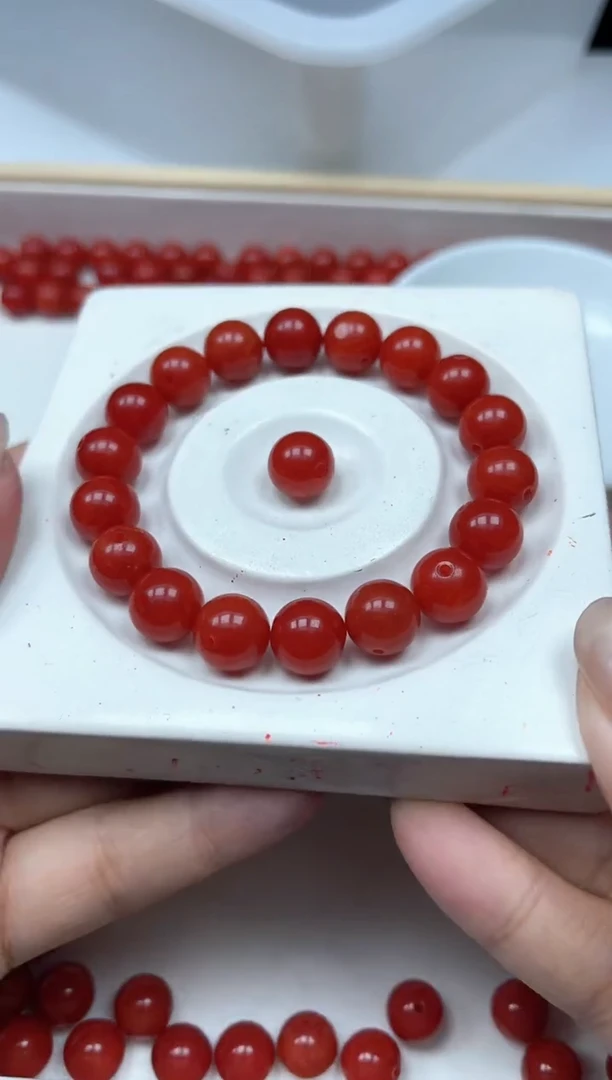 南红玛瑙散珠未镶嵌C634 柿子南红10mm20个12元