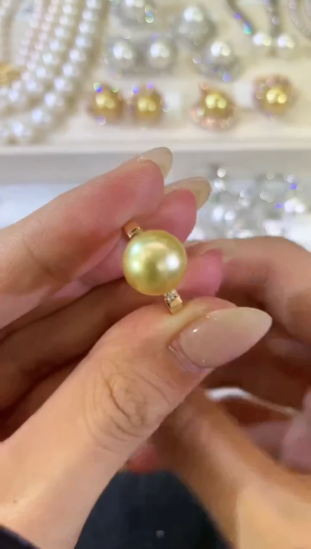 海水珍珠戒指18K金镶嵌a56