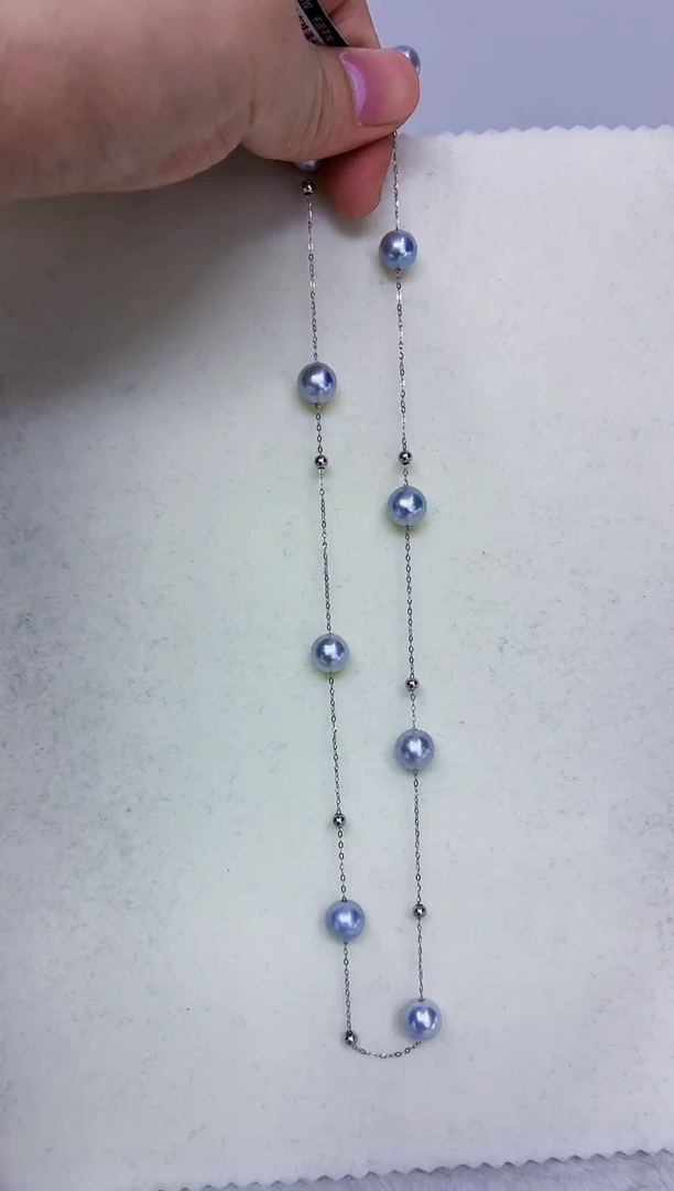 银S925镶嵌DA海水珍珠满天星8-9 y677