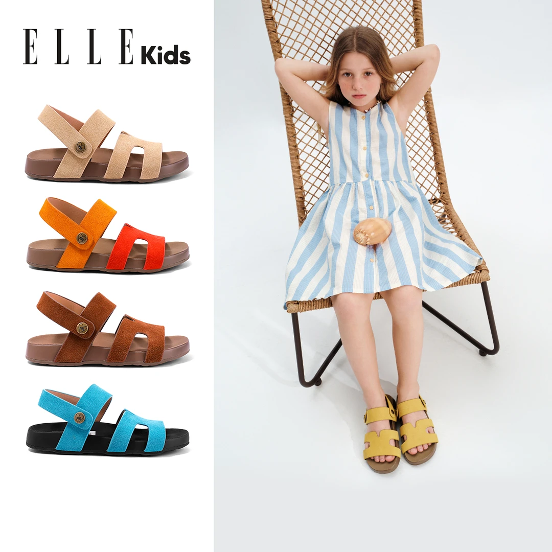 ELLE KIDS女童凉鞋2025夏季新款时尚软底小女孩沙滩鞋儿童凉拖鞋