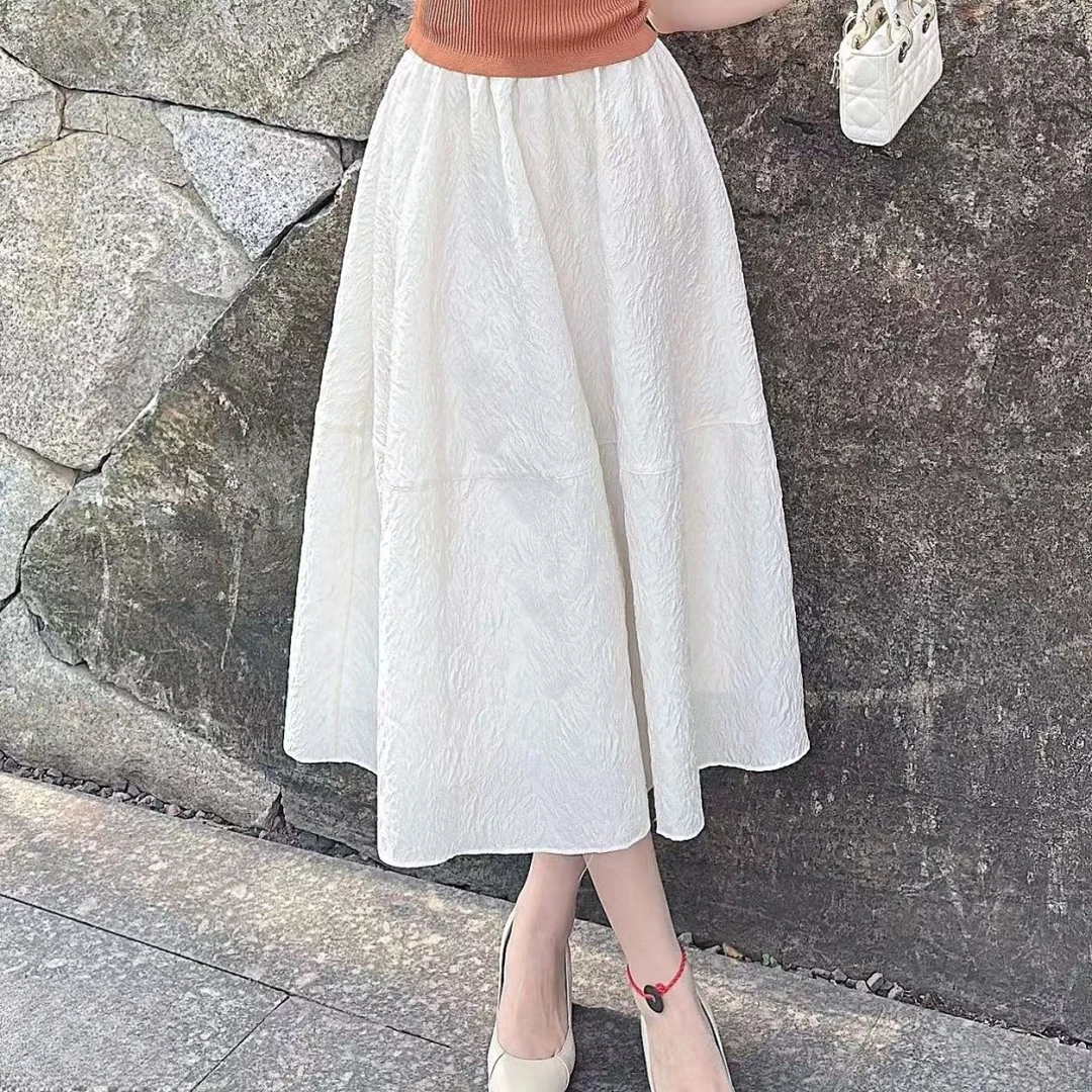 【专柜品质】夏季新款优雅风高腰显瘦百搭长款半身裙1200321