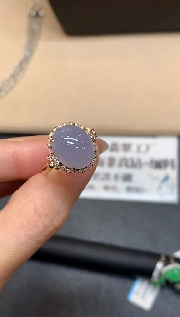 18K金镶嵌戒指翡翠13【无服务费