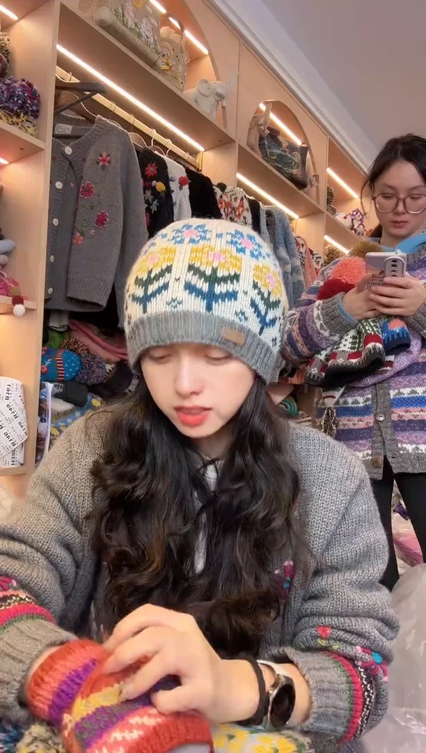 羊毛美丽如向日葵冷帽